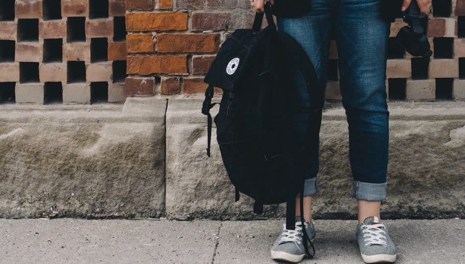 Exchange student with backpack