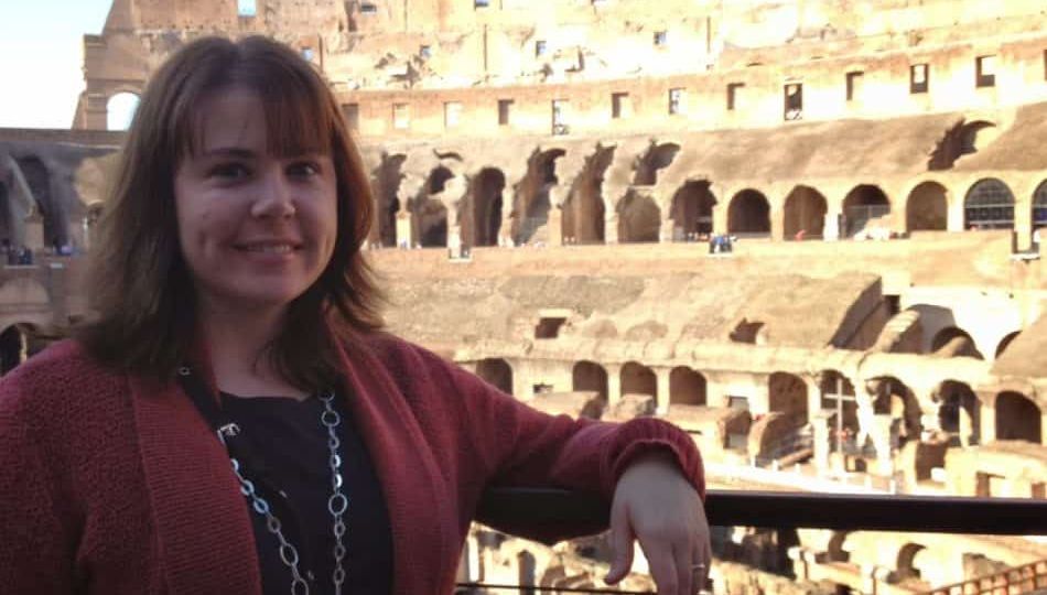 Jennifer at the Roman Colosseum in Italy
