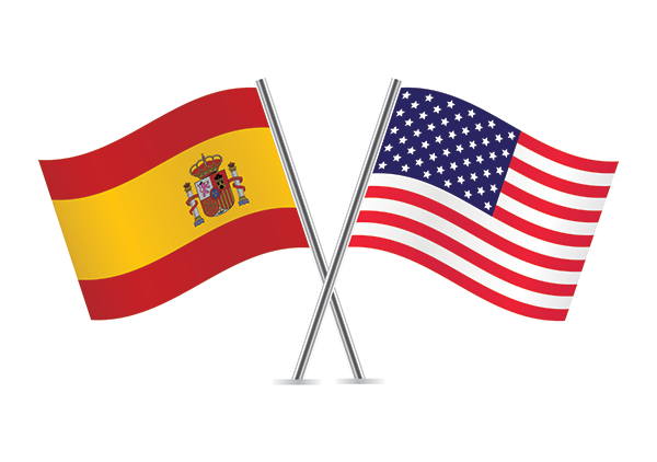 American and Spanish Flags