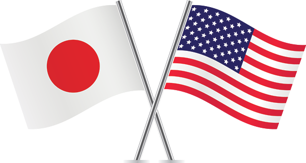 Japanese and American Flags