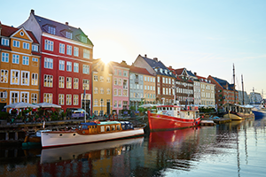 Nyhavn Harbor in Copenhagen, Denmark